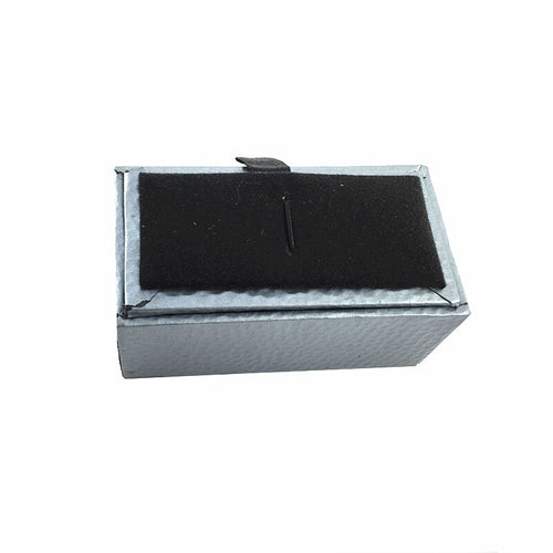 UJOY CLASSIC SILVER GREY Tie Clip Box Paper Box Velvet Inner Case Jewelry Gift Box