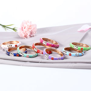 Ujoy Bracelet Lovely China Panda Bangle Fashion Jewelry Girl's Accessories Baby's Gift Enamel Hinge Colorful 55D01