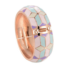 Load image into Gallery viewer, UJOY Wide Cuff Bracelet Latest Design Colorful Enamel  Handmade Spring Hinged  Jewelry  Gift