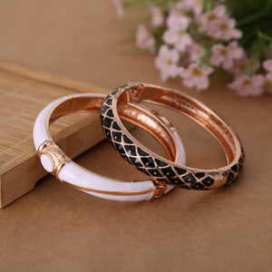 Fashion Classic Bangle Bracelets Hinge Enamel Jewelry for Women Gift New Design 55A02
