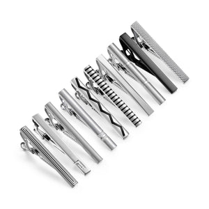 10 PCS Tie Clips Set With Gift Box Metal Man Shirt Cufflinks Wedding Guests Gifts Men's Gift For Husband Luxury Jewelry Business
