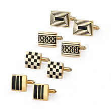 Load image into Gallery viewer, 4 Pairs Set CuffLinks For Mens Wedding Guests Gift Souvenirs Man Shirt Cufflink With Gift Box Luxury Jewelry Business Tie Clips