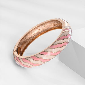 Cloisonne Bracelets For Women Striped Bracelet On Hand Enamel Jewelry Bangle For Women Female Christmas Mother's Day Gift Wife