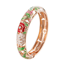 Load image into Gallery viewer, Floral Enamel Bracelets For Women Bangle On Hand Hawaiian Cloisonne India African Jewelry Women&#39;s Hand Bracelets Designer Gifts