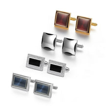 Load image into Gallery viewer, 4 Pairs Set CuffLinks For Mens Wedding Guests Gift Souvenirs Man Shirt Cufflink With Gift Box Luxury Jewelry Business Tie Clips