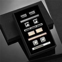 Cargar imagen en el visor de la galería, 4 Sets Tie Clips &amp; Cufflinks Set With Box Wedding Guests Gift Man Shirt Cufflink Pisa Ties For Men Luxury Men&#39;s Gift For Husband