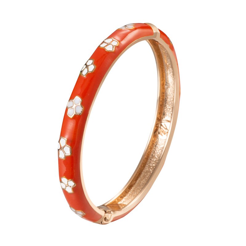 Enamel Floral Bracelets For Women Bangle On Hand Hawaiian Cloisonne India African Jewelry Women's Hand Bracelets Designer Gifts