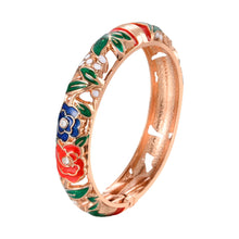 Cargar imagen en el visor de la galería, Floral Enamel Bracelets For Women Bangle On Hand Hawaiian Cloisonne India African Jewelry Women&#39;s Hand Bracelets Designer Gifts