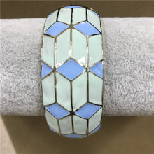 Load image into Gallery viewer, UJOY Wide Cuff Bracelet Latest Design Colorful Enamel  Handmade Spring Hinged  Jewelry  Gift