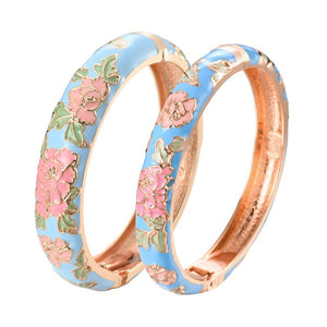 Women Jewelry  Classic Flower Cloisonne Bracelet Sets Beautiful Bangles  Mother And Daughter With Jewelry Chic Style Accessories
