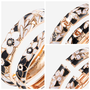 Bangle For Women Double Enamel Bangle Set Cloisonne Women's Jewelry Accessories Indian Style Dubai Trendy Metal Bracelet On Hand