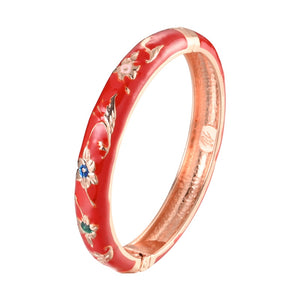 Cloisonne Bangles For Women Bracelet On Hand Flower Enamel Jewelry Women's Hand Bracelets Female Bangle Mother's Day Gifts Wife