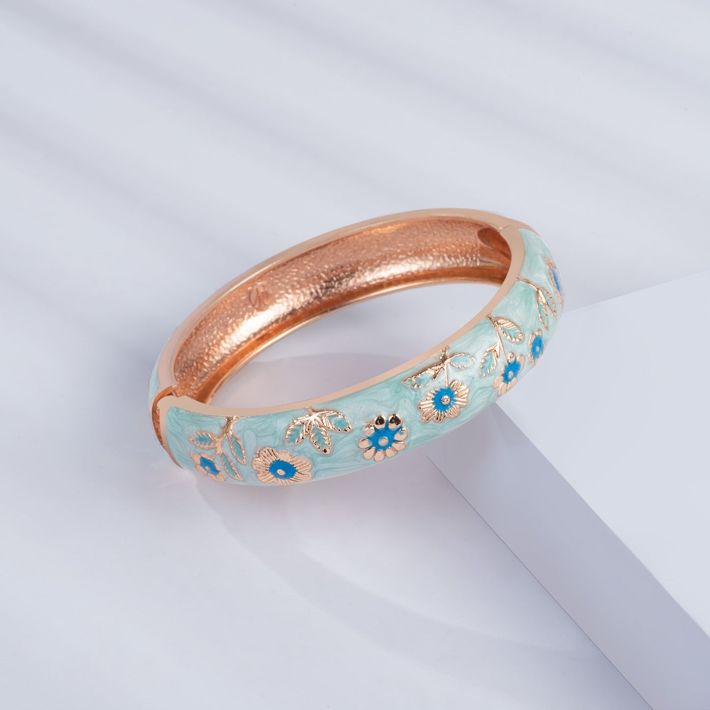 Bangle For Women Cloisonne Women Bracelet On Hand Beautiful Sunflower Double Bangles Set Trendy Jewelry Vintage Jewelry 55C36