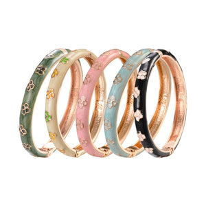 Enamel Floral Bracelets For Women Bangle On Hand Hawaiian Cloisonne India African Jewelry Women's Hand Bracelets Designer Gifts