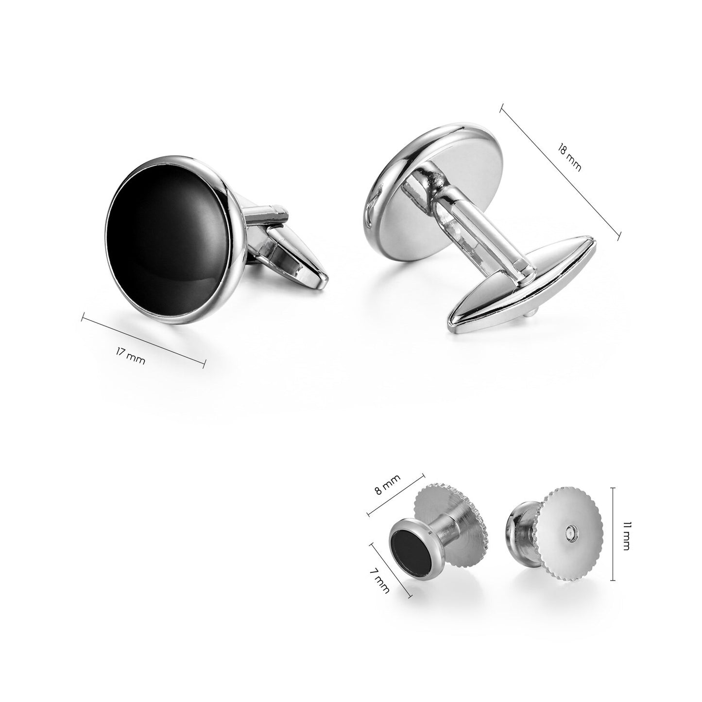 Minimalist Wed Men Shirts Cufflinks Threaded Studs Set Of 6 For French Cuff Dress Shirt Wedding Guests Gifts Men Studs Buttons