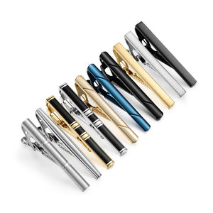 10 PCS Tie Clips Set With Gift Box Metal Man Shirt Cufflinks Wedding Guests Gifts Men's Gift For Husband Luxury Jewelry Business