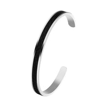 Cargar imagen en el visor de la galería, Minimalist Cuff Bangle For Men Black Man Bracelets On Hand Adjustable Stainless Steel PU Leather Men Fashion Jewelry Trendy Gift