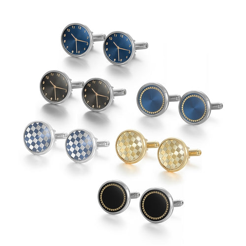 6 Pairs Set CuffLinks For Mens Tie Clips & Cufflinks Wedding Souvenirs Guests Gifts Man Shirt Cufflink With Box Jewelry Party