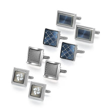 Cargar imagen en el visor de la galería, 4 Pairs Set Cufflinks For Mens With Box Man Shirt Cufflink Tie Clips Wedding Guests Gifts Souvenirs For Husband Luxury Jewelry