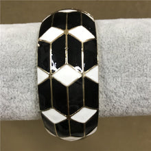 Cargar imagen en el visor de la galería, UJOY Wide Cuff Bracelet Latest Design Colorful Enamel  Handmade Spring Hinged  Jewelry  Gift