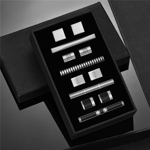 4 Sets Tie Clips & Cufflinks For Men Man Shirt Cufflink Wedding Guests Gift With Box Pisa Ties Pin Luxury Men's Gift For Husband