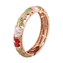 Load image into Gallery viewer, Floral Enamel Bracelets For Women Bangle On Hand Hawaiian Cloisonne India African Jewelry Women&#39;s Hand Bracelets Designer Gifts
