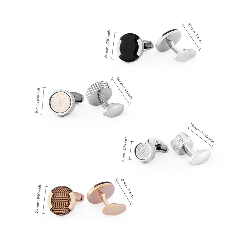 4 Pairs Set CuffLinks For Mens With Box Luxury Jewelry Gifts Man Shirt Cufflink Wedding Souvenirs For Guests Business Tie Clips