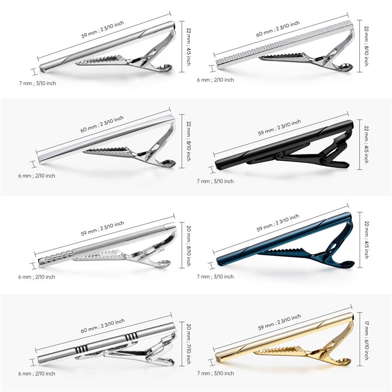 8 PCS Tie Clip Set With Gift Box Wedding Souvenir Guests Gifts Man Shirt Cufflink Men's Gift For Husband Luxury Jewelry Business