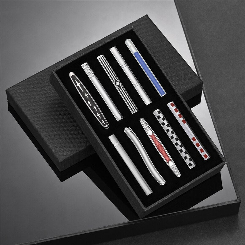 8 PCS Tie Clip Set With Gift Box Wedding Souvenir Guests Gifts Man Shirt Cufflink Men's Gift For Husband Luxury Jewelry Business
