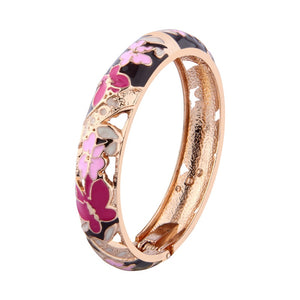Enamel Bracelets For Women Bangle On Hand Floral Cloisonne Butterfly India African Jewelry Women's Hand Bracelets Designer Gifts