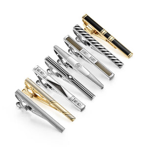 8 PCS Tie Clip Set With Gift Box Wedding Souvenir Guests Gifts Man Shirt Cufflink Men's Gift For Husband Luxury Jewelry Business