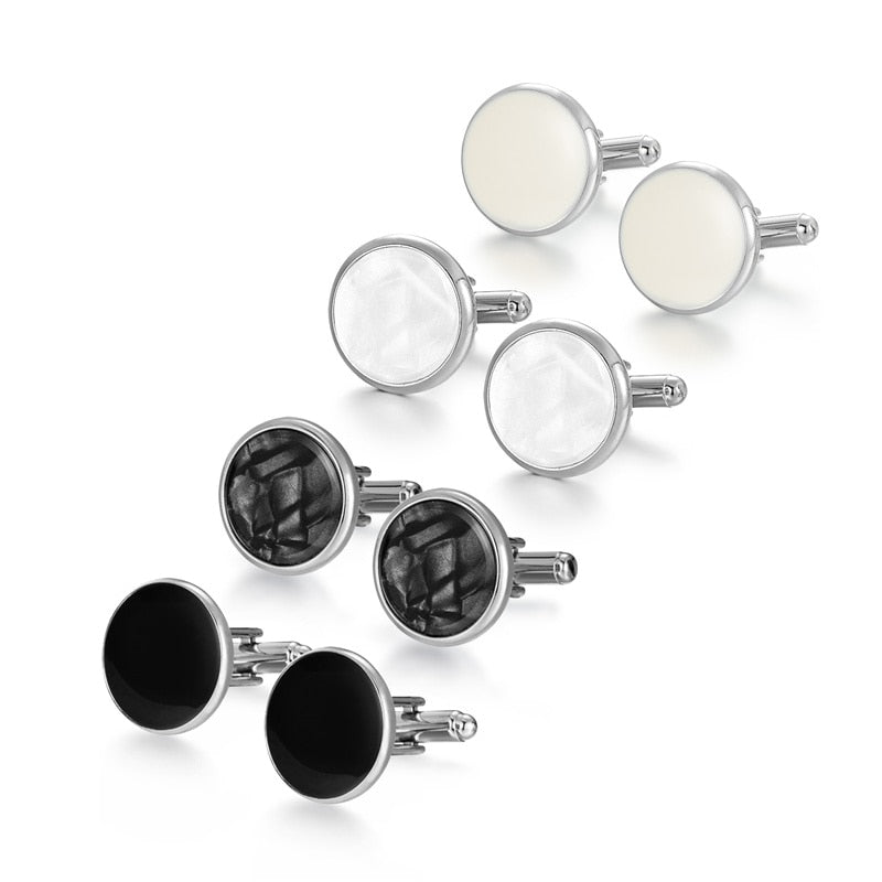 4 Pairs Set CuffLinks For Mens Wedding Guests Gift Souvenirs Man Shirt Cufflink With Gift Box Luxury Jewelry Business Tie Clips