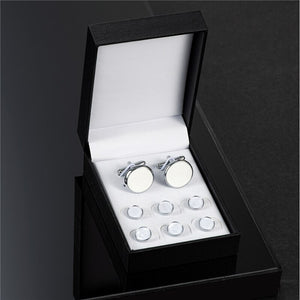 Wedding Man Cuff Link Set Luxury Man Shirt Cufflinks Blue Clock Wed Cufflink Shirts Studs Button And Cufflinks For Mens Tie Clip