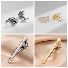 Cargar imagen en el visor de la galería, 4 Sets Cufflinks For Mens Tie Clips &amp; Cufflinks Set With Box Wedding Guests Gifts Man Shirt Cufflink Pisa Ties Luxury Men&#39;s Gift
