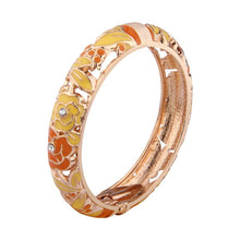 Load image into Gallery viewer, Floral Enamel Bracelets For Women Bangle On Hand Hawaiian Cloisonne India African Jewelry Women&#39;s Hand Bracelets Designer Gifts