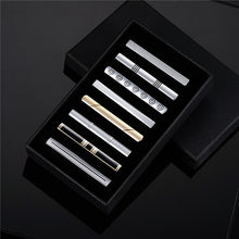 Load image into Gallery viewer, 8 PCS Tie Clip Set With Gift Box Wedding Souvenir Guests Gifts Man Shirt Cufflink Men&#39;s Gift For Husband Luxury Jewelry Business