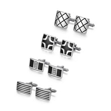 Load image into Gallery viewer, 4 Pairs Set CuffLinks For Mens Wedding Guests Gift Souvenirs Man Shirt Cufflink With Gift Box Luxury Jewelry Business Tie Clips