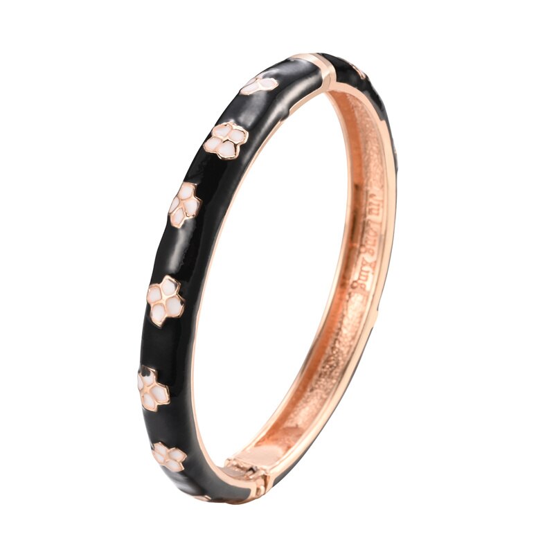 Enamel Floral Bracelets For Women Bangle On Hand Hawaiian Cloisonne India African Jewelry Women's Hand Bracelets Designer Gifts