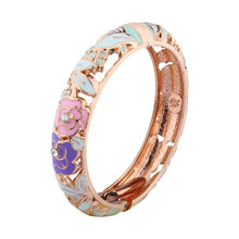 Load image into Gallery viewer, Floral Enamel Bracelets For Women Bangle On Hand Hawaiian Cloisonne India African Jewelry Women&#39;s Hand Bracelets Designer Gifts