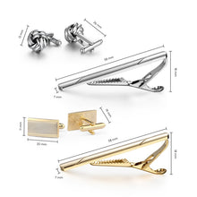 Cargar imagen en el visor de la galería, 4 Sets Cufflinks For Mens Tie Clips &amp; Cufflinks Set With Box Wedding Guests Gifts Man Shirt Cufflink Pisa Ties Luxury Men&#39;s Gift