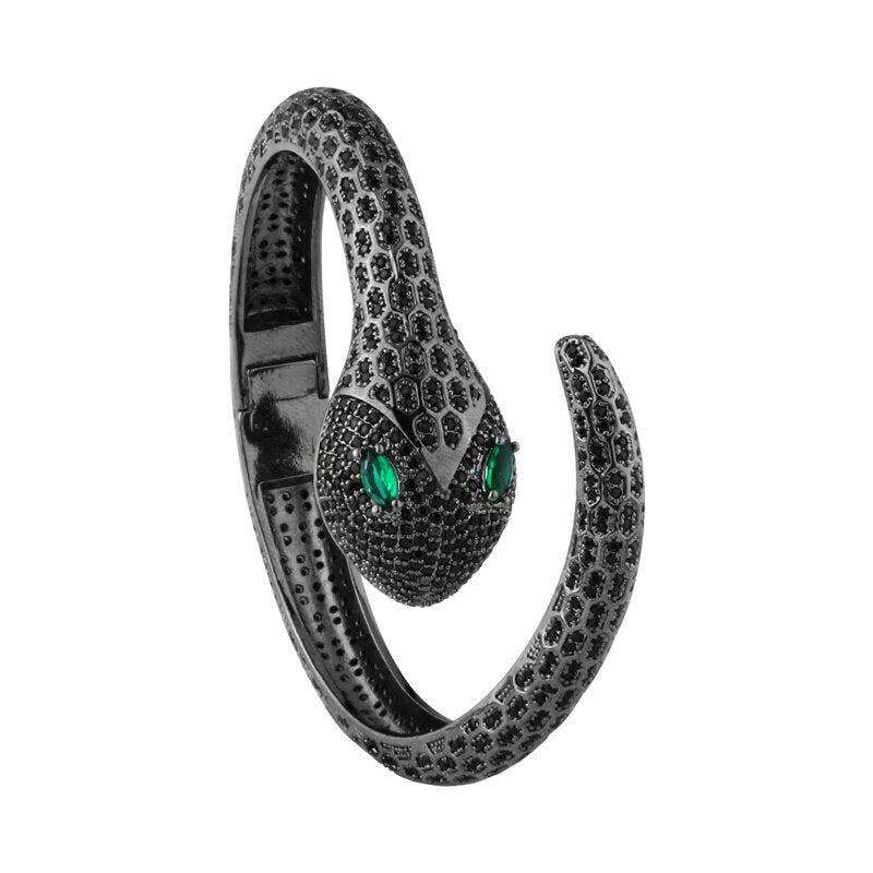 Luxury Snake Bracelets For Women With Zircon Stainless Steel Bangle Gold Plated Bracelets On Hand Women's Jewelry Designer Gifts