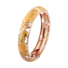 Load image into Gallery viewer, Enamel Bracelets For Women Bangle On Hand Floral Cloisonne Butterfly India African Jewelry Women&#39;s Hand Bracelets Designer Gifts
