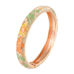 Bangle For Women Double Enamel Bangle Set Cloisonne Women's Jewelry Accessories Indian Style Dubai Trendy Metal Bracelet On Hand