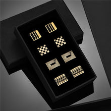 Load image into Gallery viewer, 4 Pairs Set CuffLinks For Mens Wedding Guests Gift Souvenirs Man Shirt Cufflink With Gift Box Luxury Jewelry Business Tie Clips
