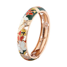 Load image into Gallery viewer, Enamel Bracelets For Women Bangle On Hand Floral Cloisonne Butterfly India African Jewelry Women&#39;s Hand Bracelets Designer Gifts