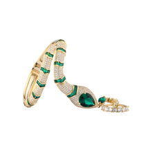 Cargar imagen en el visor de la galería, Snake Bracelets For Women With Cuff Ring Luxury Zircon Stainless Steel Bangle Gold Plated Jewelry Bracelet On Hand Designer Gift
