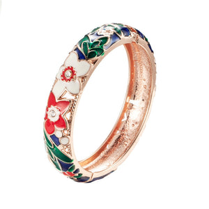 Bangle For Women Double Enamel Bangle Set Cloisonne Women's Jewelry Accessories Indian Style Dubai Trendy Metal Bracelet On Hand