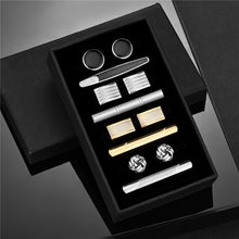 Cargar imagen en el visor de la galería, 4 Sets Tie Clips &amp; Cufflinks Set With Box Wedding Guests Gift Man Shirt Cufflink Pisa Ties For Men Luxury Men&#39;s Gift For Husband