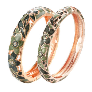 Bangle For Women Double Enamel Bangle Set Cloisonne Women's Jewelry Accessories Indian Style Dubai Trendy Metal Bracelet On Hand