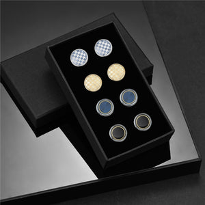 4 Pairs Set Cufflinks For Mens With Box Man Shirt Cufflink Tie Clips Wedding Guests Gifts Souvenirs For Husband Luxury Jewelry
